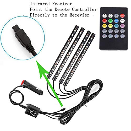 Striscia LED per auto, 12V multicolore 48 LED